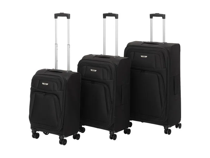 KOOR Reisekofferset Stoff 3-teilig, Schwarz KOOR Reisekofferset Stoff 3-teilig, Schwarz