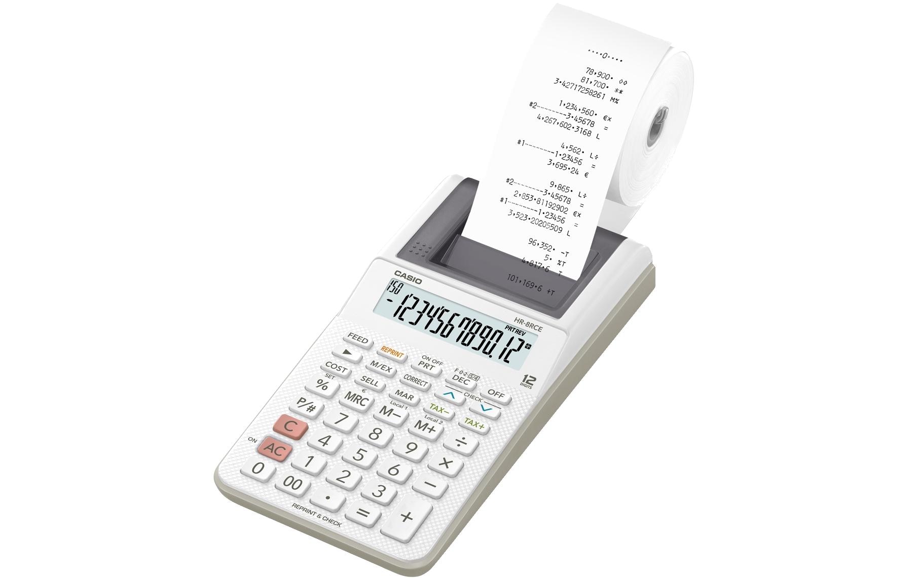 Casio Bürorechner CS-HR-8RCE-WE Casio Bürorechner CS-HR-8RCE-WE