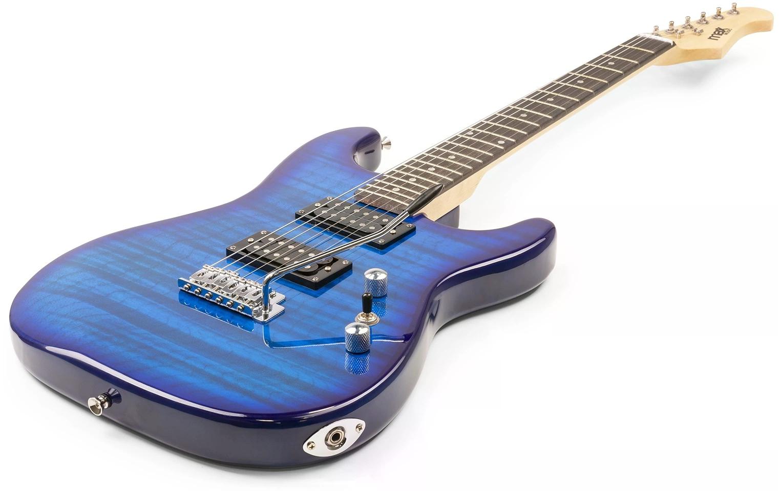 MAX E-Gitarre GigKit Quilted Style Blau