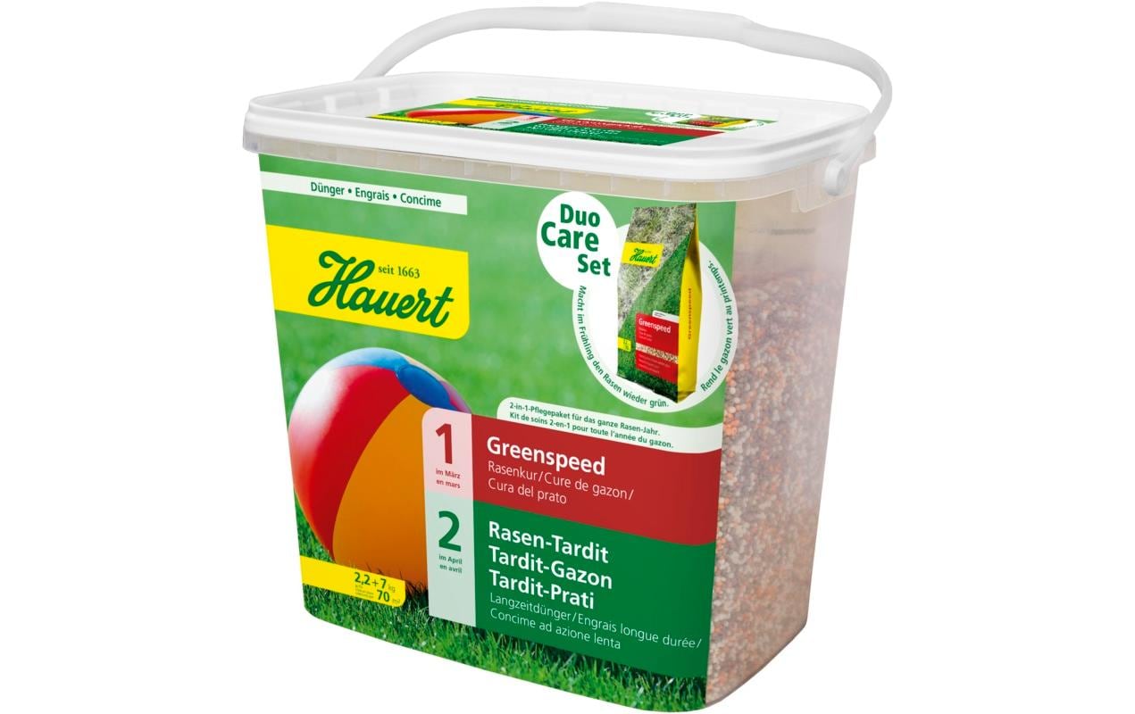 Hauert Dünger Duo CareSet Rasen-Tardit + Greenspeed, 9.2 kg
