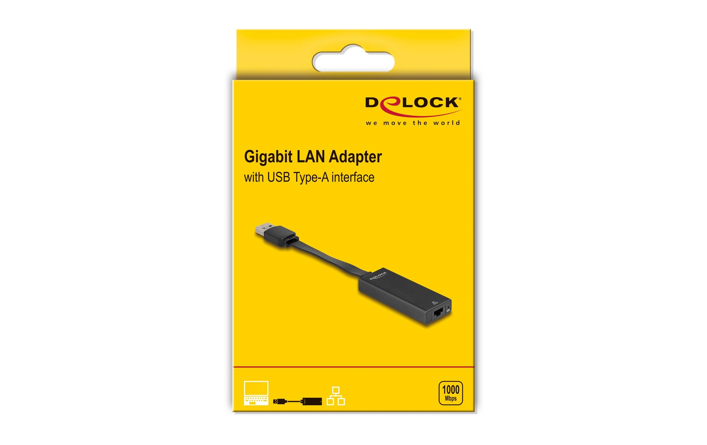Delock Netzwerk-Adapter USB Typ-A – RJ45, 1 Gbps