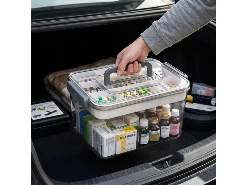 relaxdays Medizinbox aus Kunststoff Transparent relaxdays Medizinbox aus Kunststoff Transparent