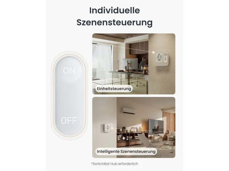 SwitchBot Raumklima-Panel Wandmontage Digital Weiss