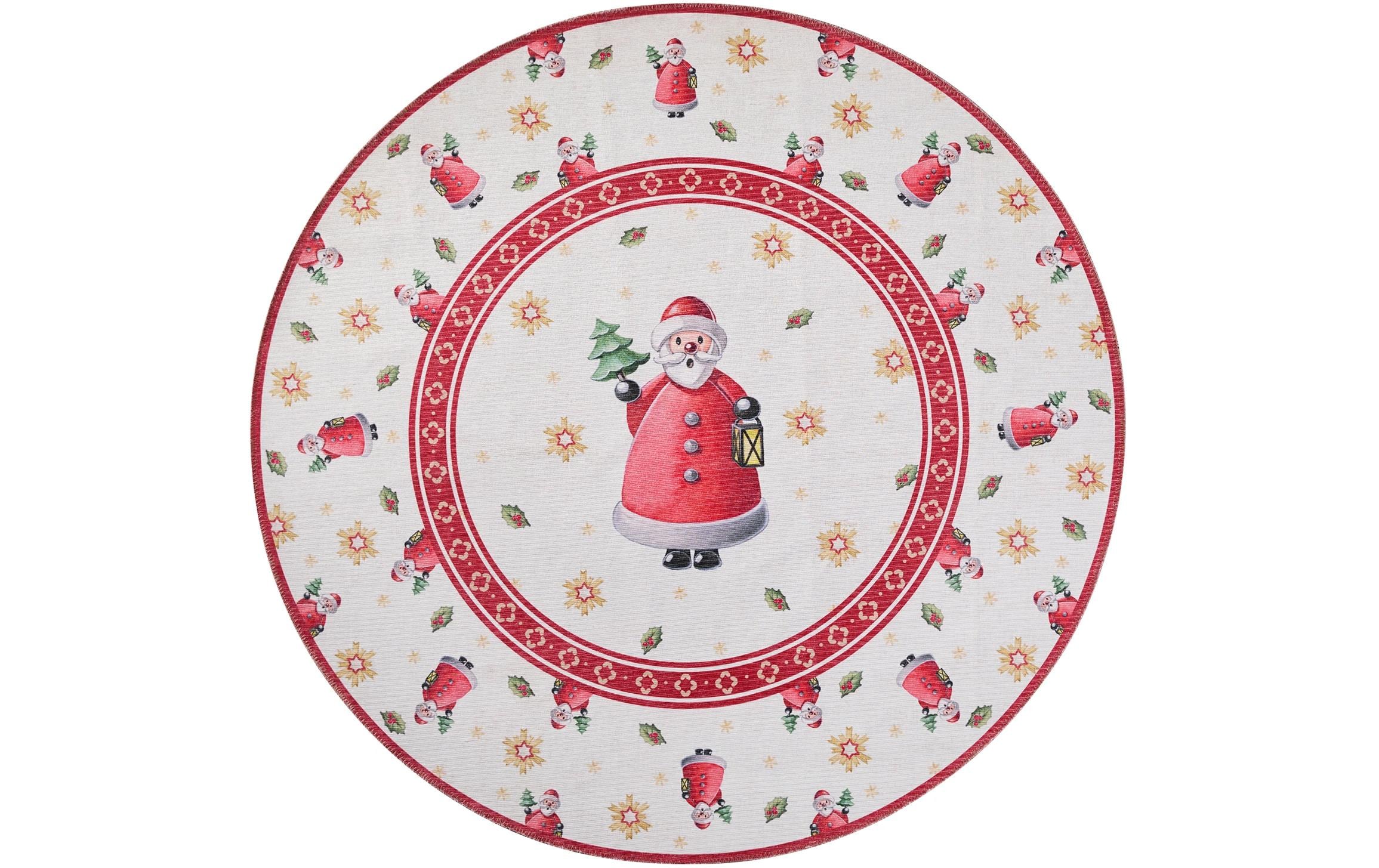 Villeroy & Boch Weihnachtsteppich Santa Claus 160 cm, Rot