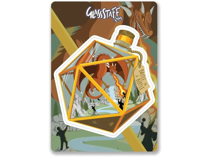 Glass Staff Battle in a Bottle Sticker Mehrfarbig