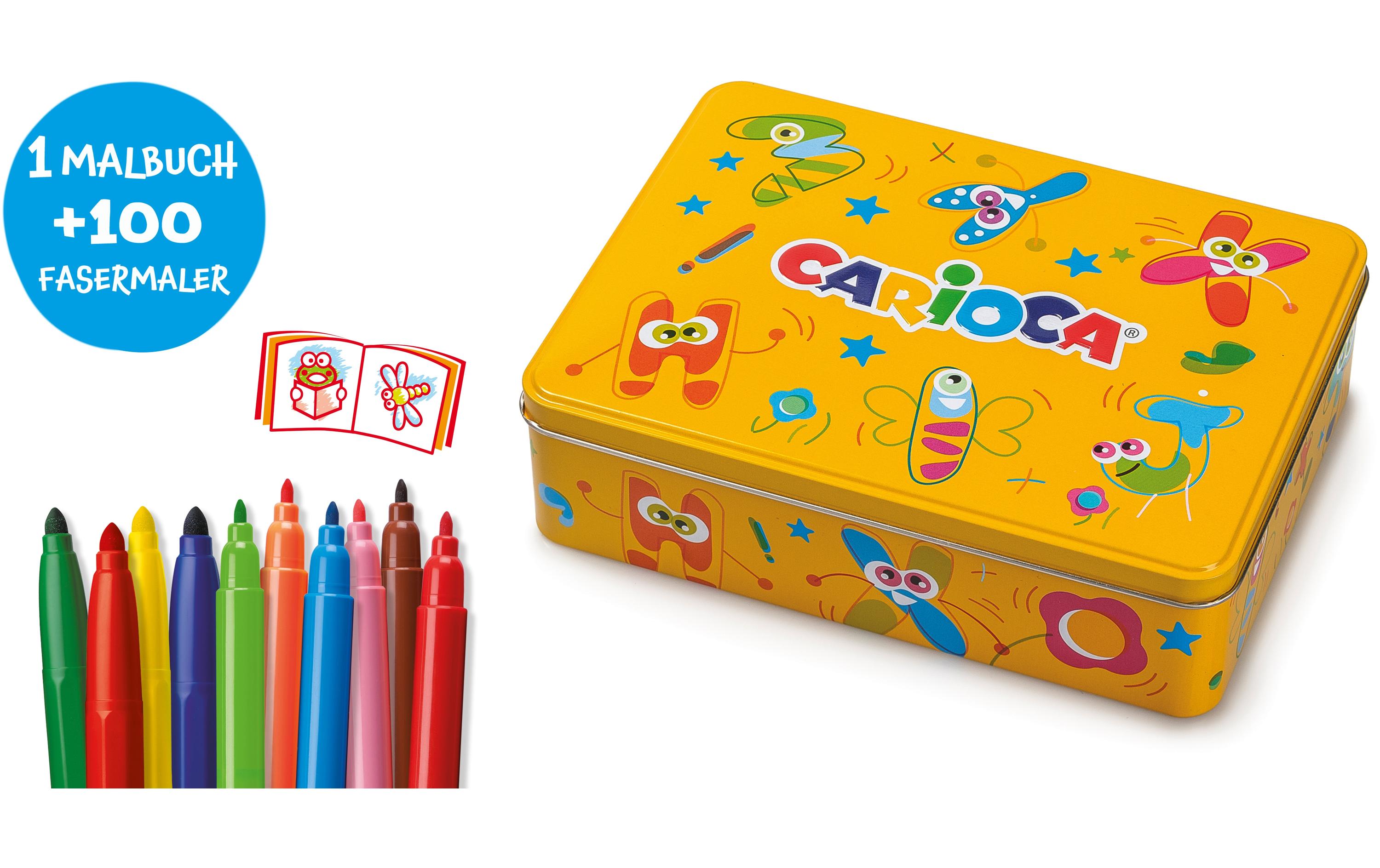 Carioca Fasermaler in Metallbox 100-teilig, Gelb