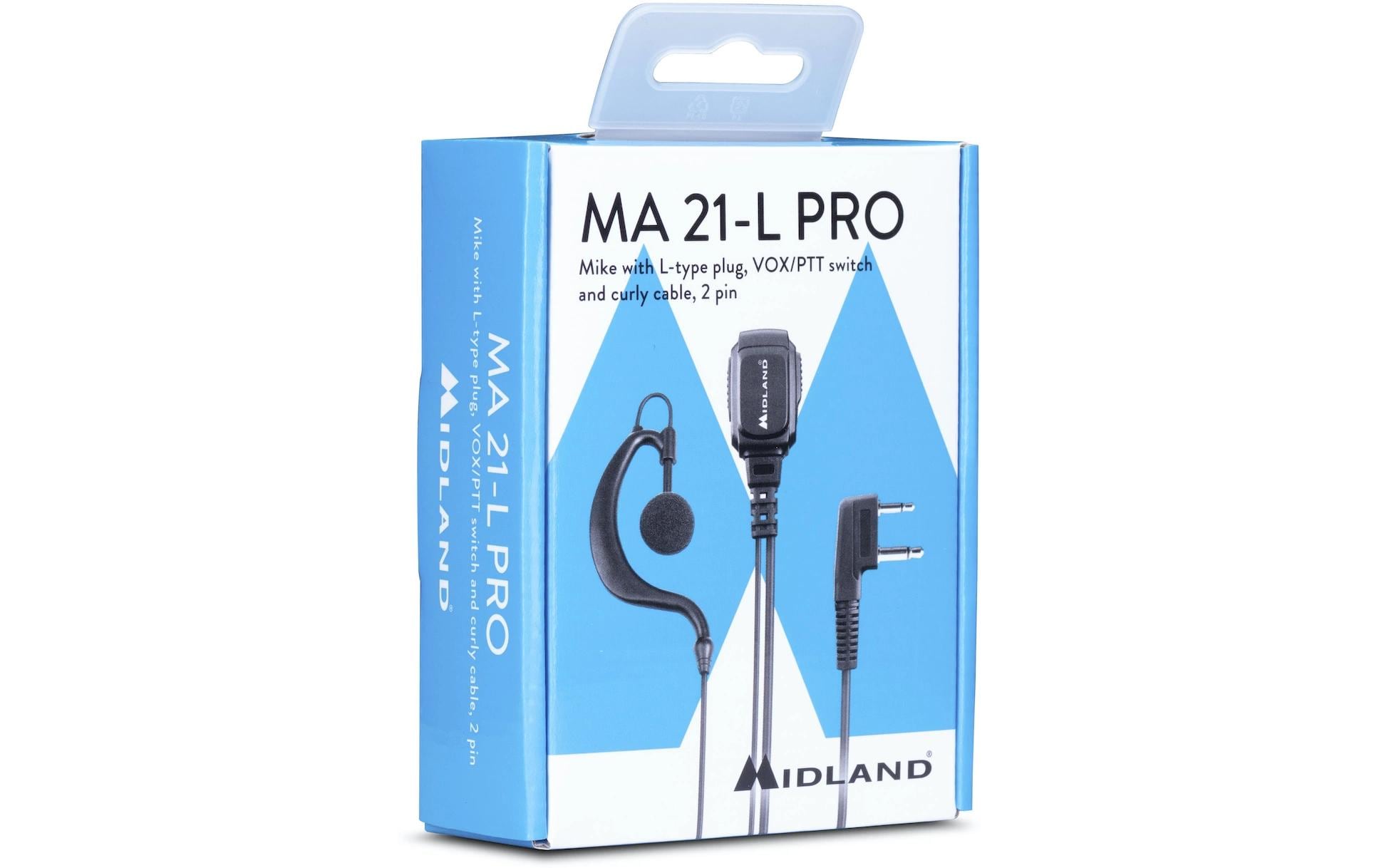 Midland Ansteckmikrofon mit PTT-Funktion MA21-L
