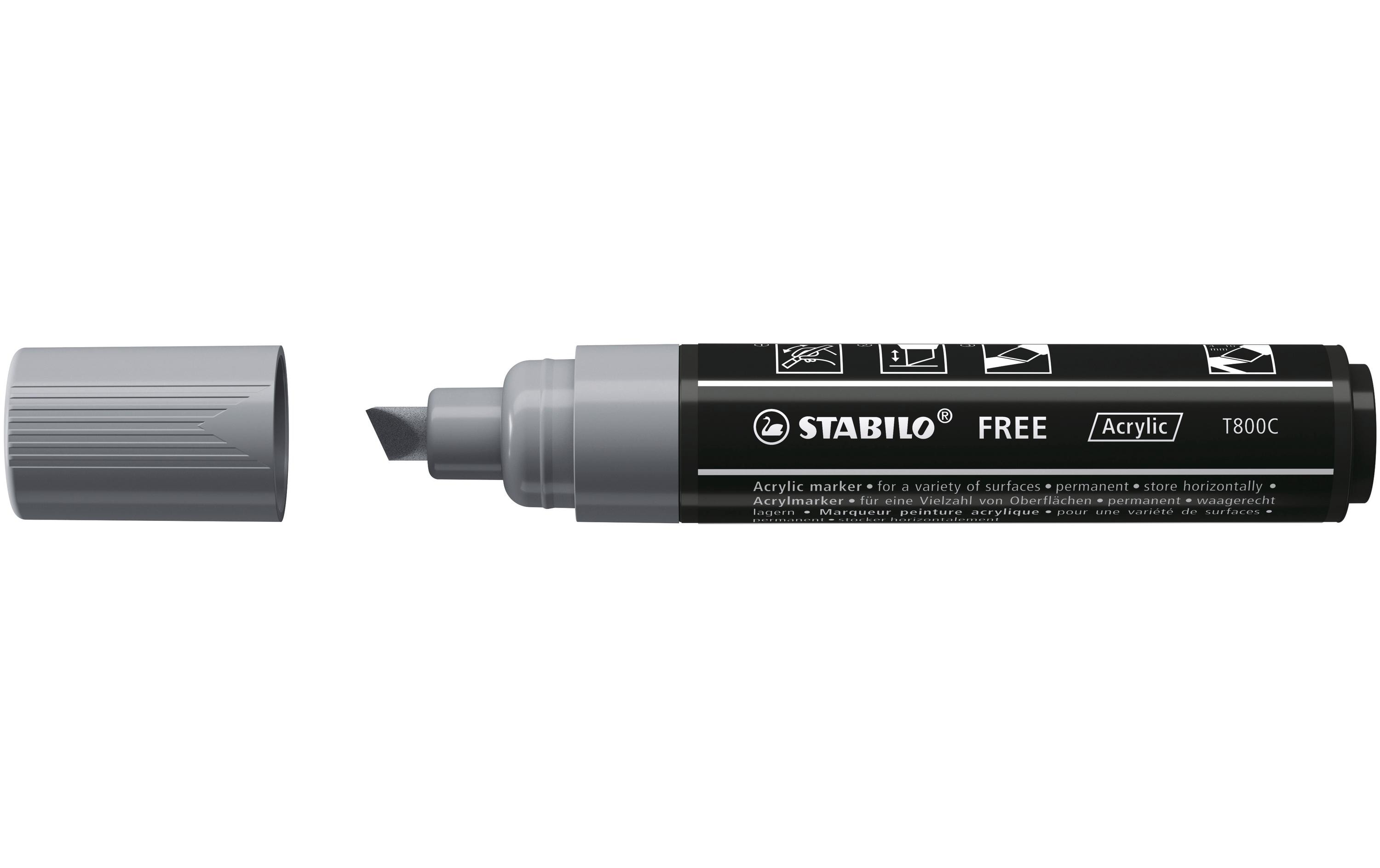 STABILO Acrylmarker Free Acrylic T800C Dunkelgrau