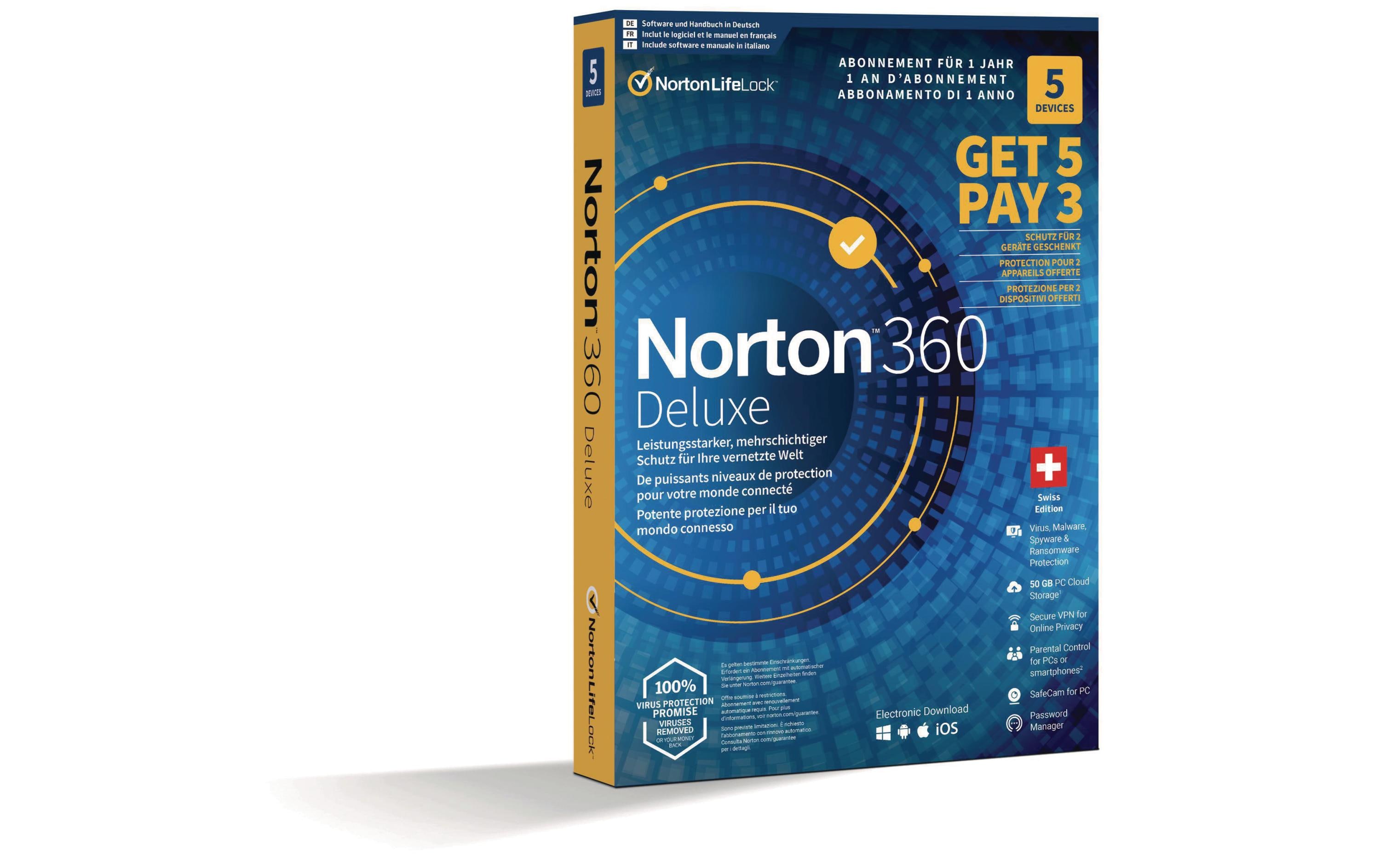 Norton Norton 360 Deluxe – Promo Box, 5 Device, 1 Jahr