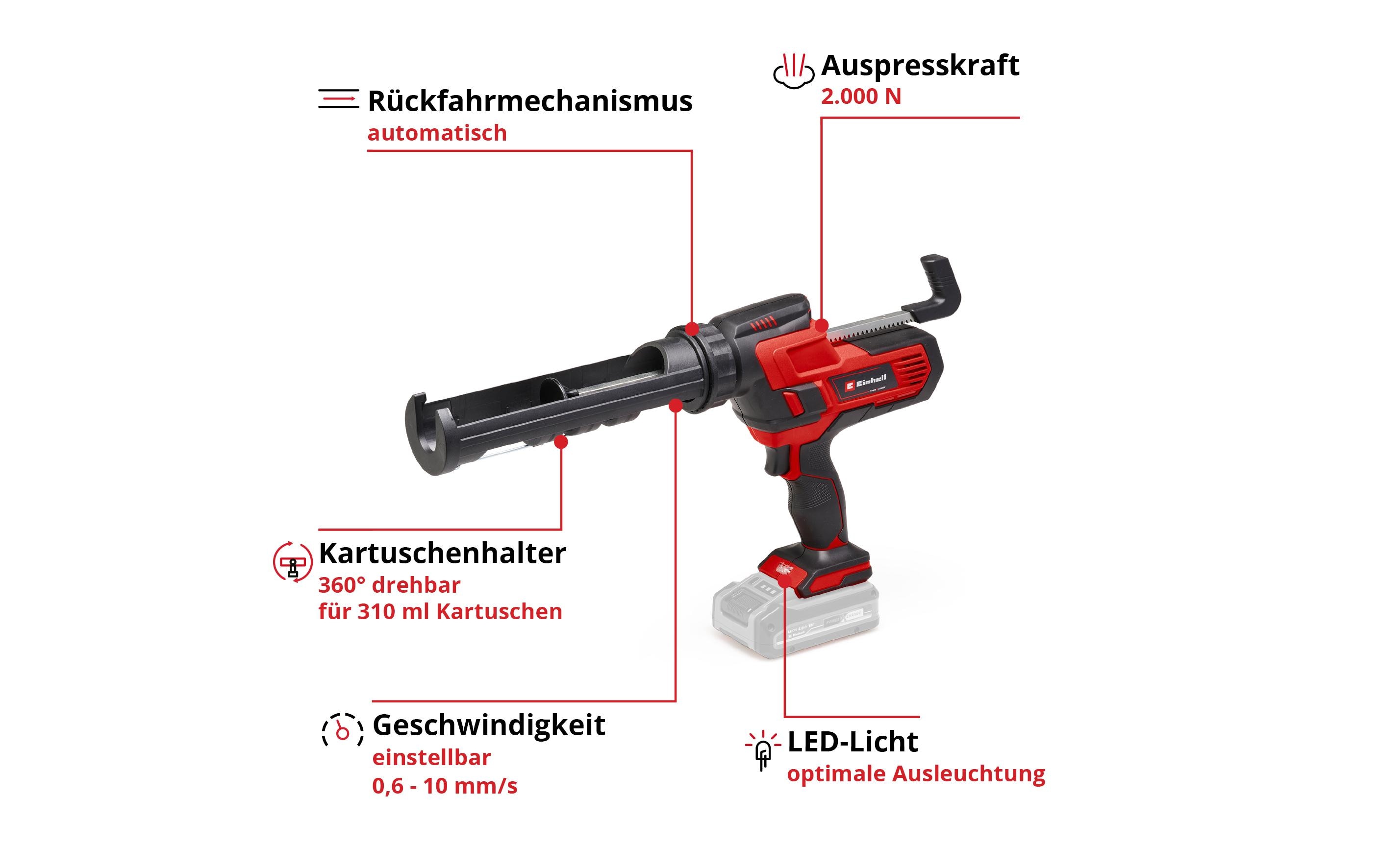 Einhell Akku-Kartuschenpistole TE-SG 18/10 Li Einhell Akku-Kartuschenpistole TE-SG 18/10 Li