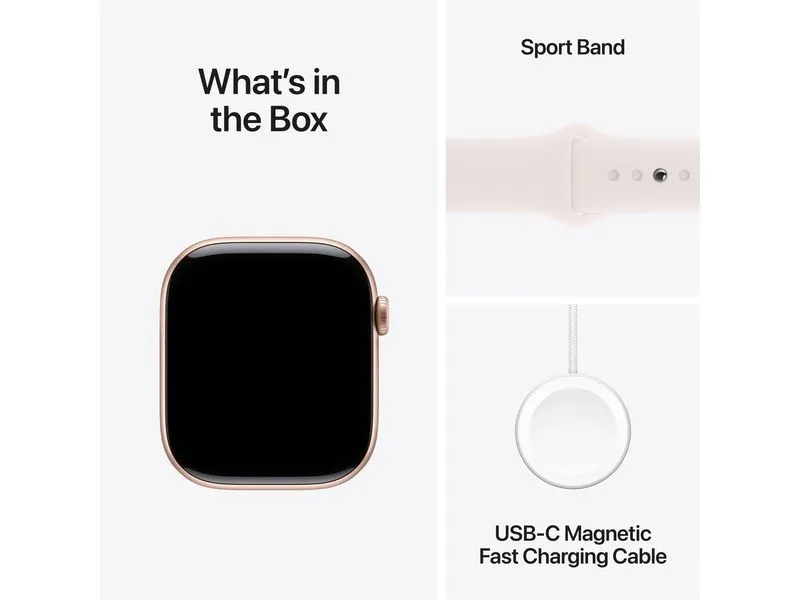 Apple Watch Series 10 46 mm LTE Alu Roségold Sport Weiss M/L Apple Watch Series 10 46 mm LTE Alu Roségold Sport Weiss M/L