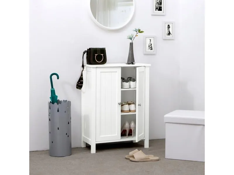 VASAGLE Badezimmerregal mit Doppeltür 60 x 80 cm, Weiss VASAGLE Badezimmerregal mit Doppeltür 60 x 80 cm, Weiss