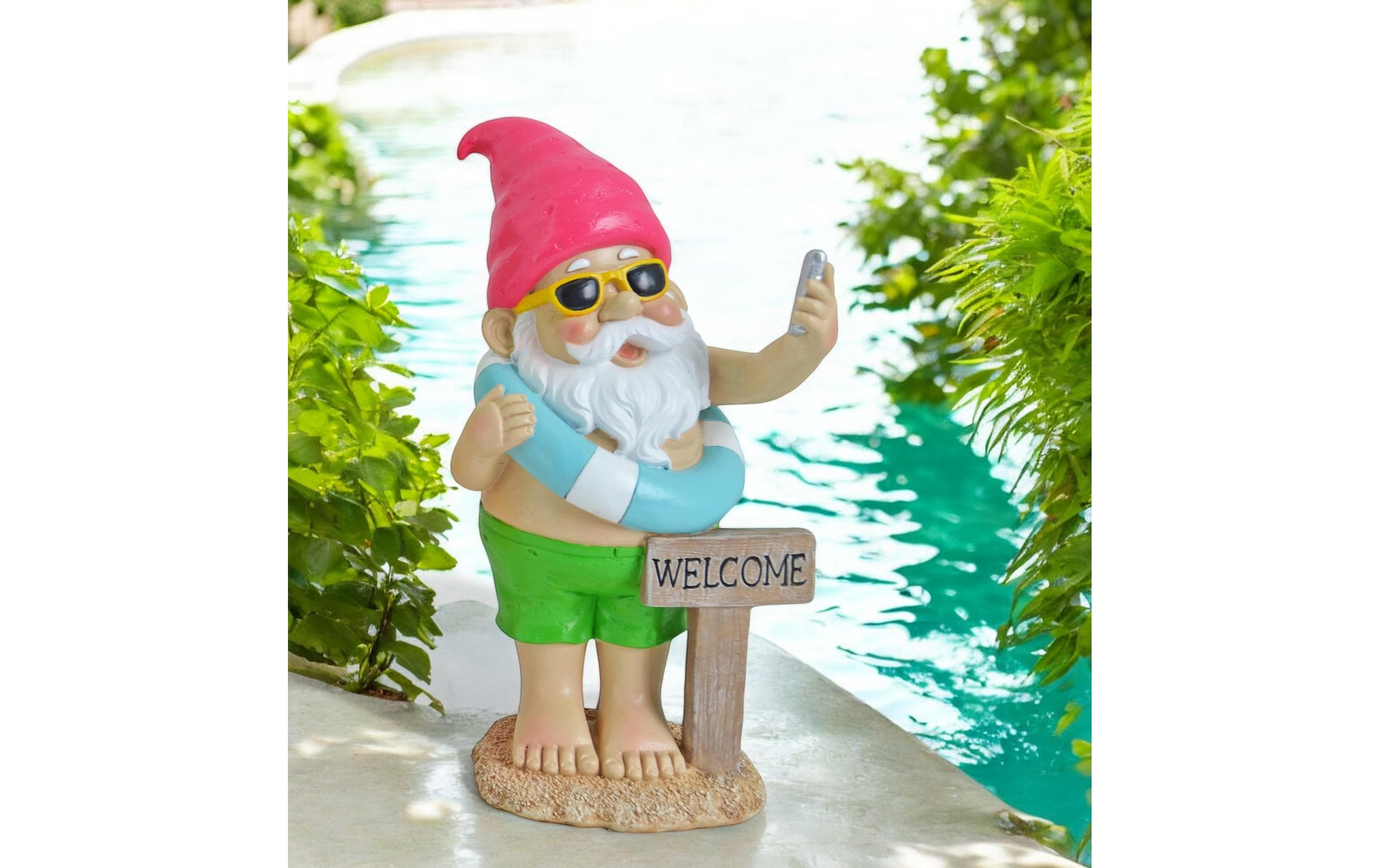 Dameco Dekofigur Gartenzwerg Beach Welcome