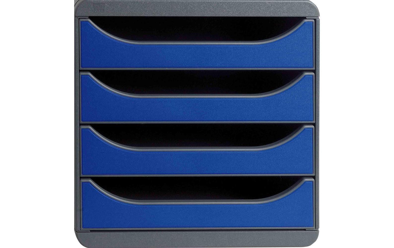 Exacompta Schubladenbox Big Box 4 Schubladen, Schwarz / Königsblau Exacompta Schubladenbox Big Box 4 Schubladen, Schwarz / Königsblau