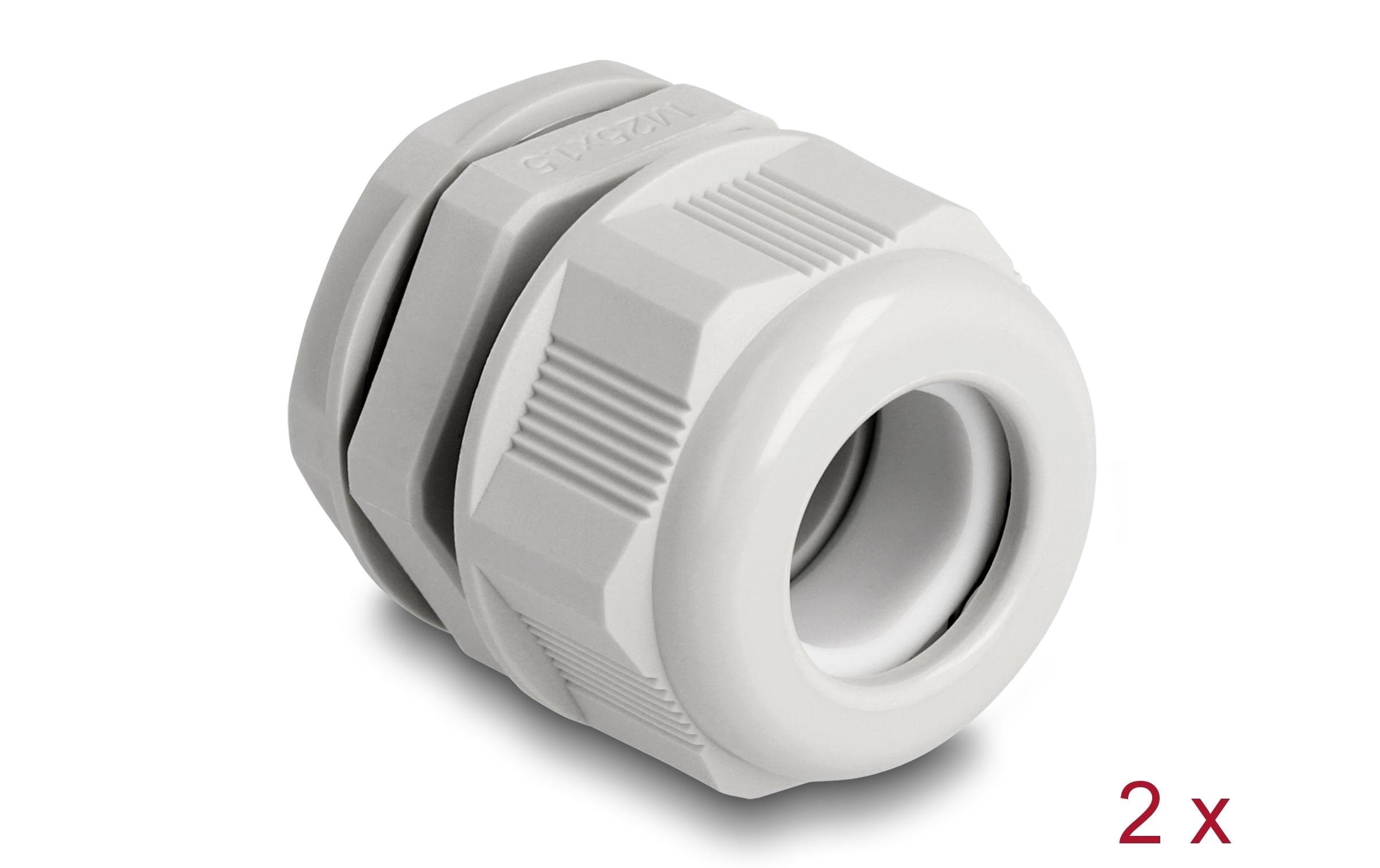 Delock Kabelverschraubung M25, grau 2 Stück Delock Kabelverschraubung M25, grau 2 Stück