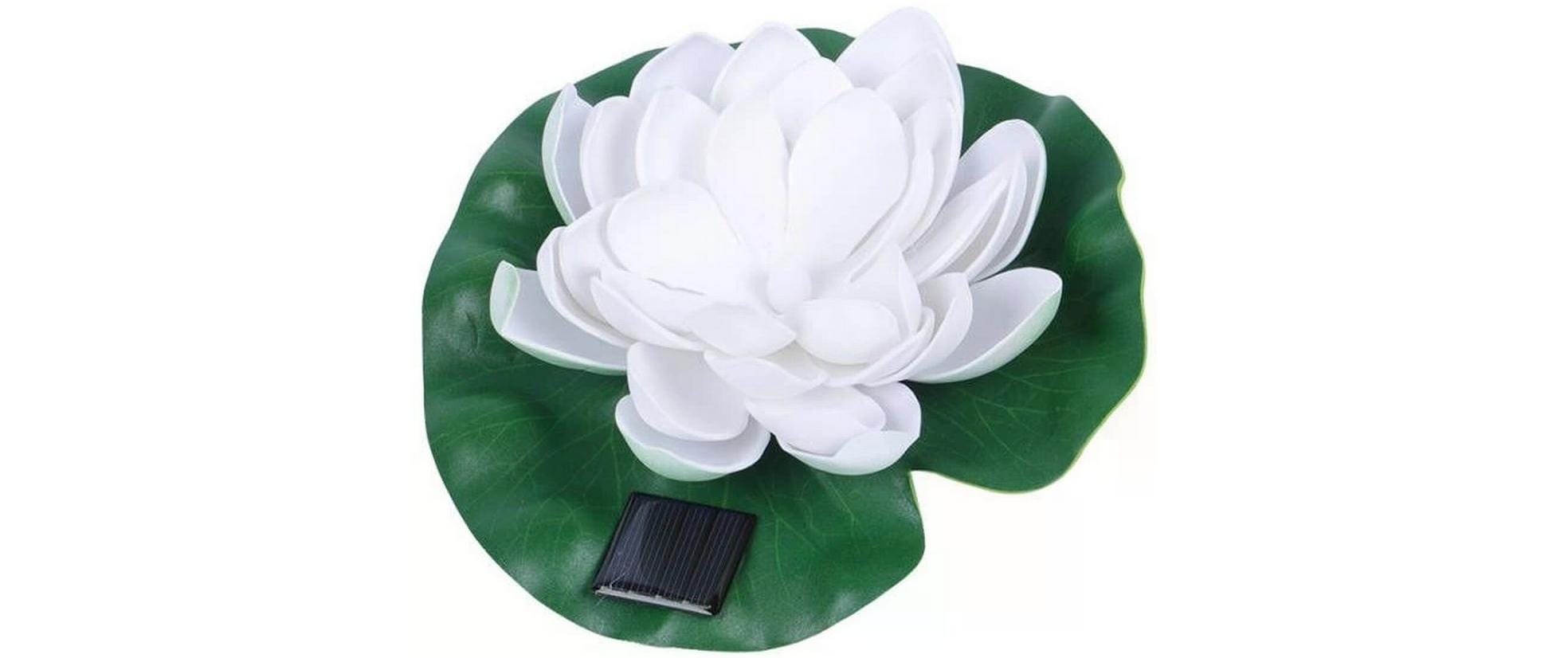 Dameco Gartenlicht LED Solar Seerose, Ø 17 cm, Weiss