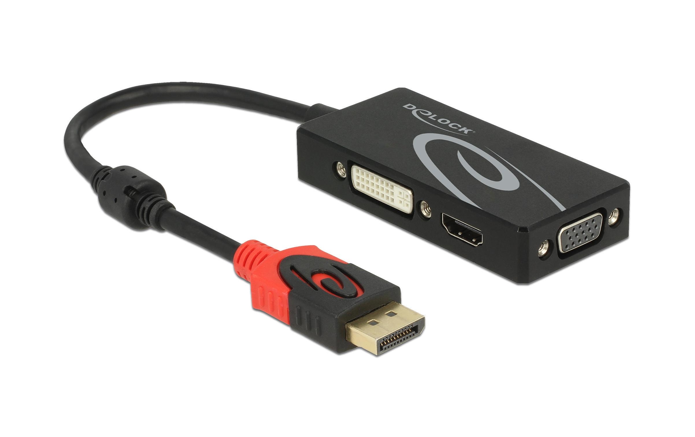 Delock Adapter 4K DisplayPort - HDMI/DVI-I/VGA