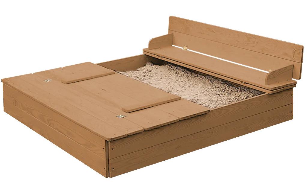 roba Sandkasten mit Deckel Teakholz