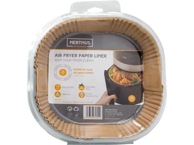 Nerthus Quadratisches Backpapier für Airfryer 100 Stück