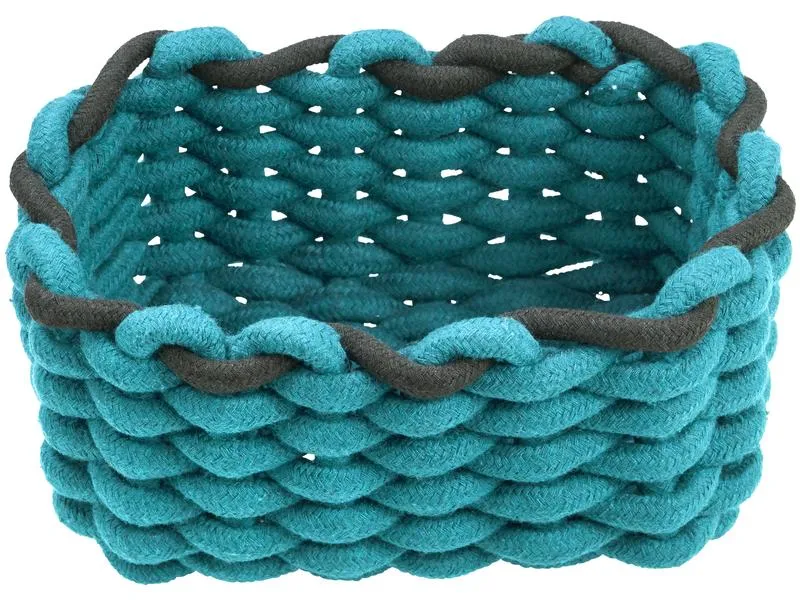 diaqua® Aufbewahrungskorb Cord 20 x 14 x 10 cm, Petrol/Schwarz diaqua® Aufbewahrungskorb Cord 20 x 14 x 10 cm, Petrol/Schwarz