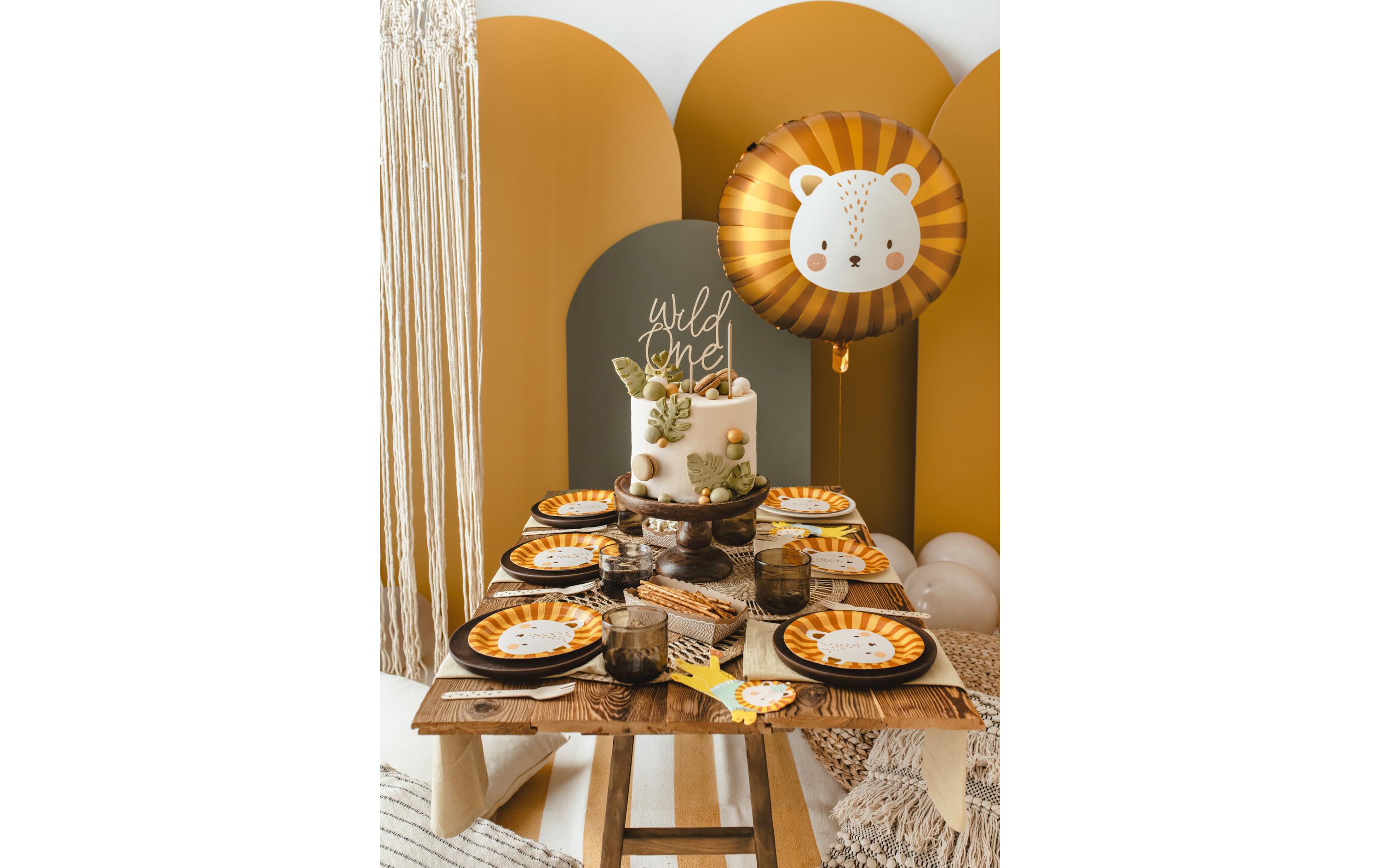 Partydeco Folienballon Löwe 70 x 67 cm, Gelb