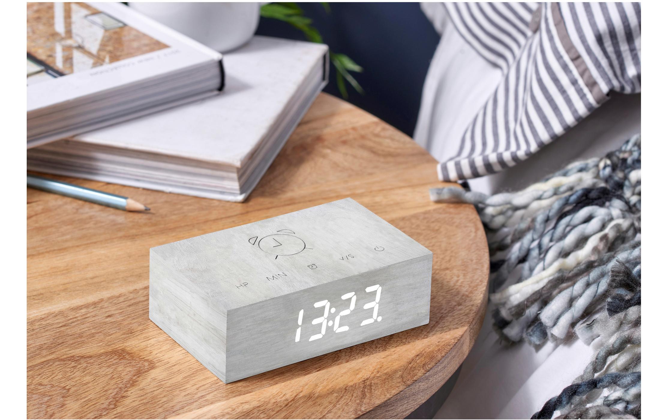 Gingko Digitalwecker Flip Click Clock Weiss