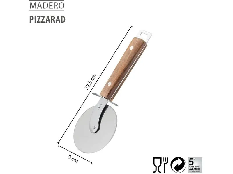 GEFU Pizzaschneider Madero Silber/Braun, 21 x 9.5 x 1 cm GEFU Pizzaschneider Madero Silber/Braun, 21 x 9.5 x 1 cm