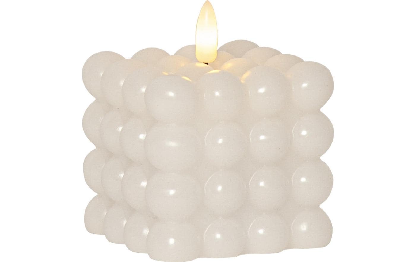 Star Trading LED-Kerze Flamme Dot, 7.5 x 7.5 x 9.5 cm, Weiss