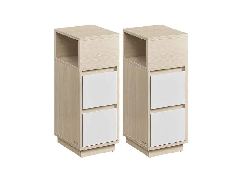 VASAGLE Nachttisch 2er Set 25 x 65 cm, Beige