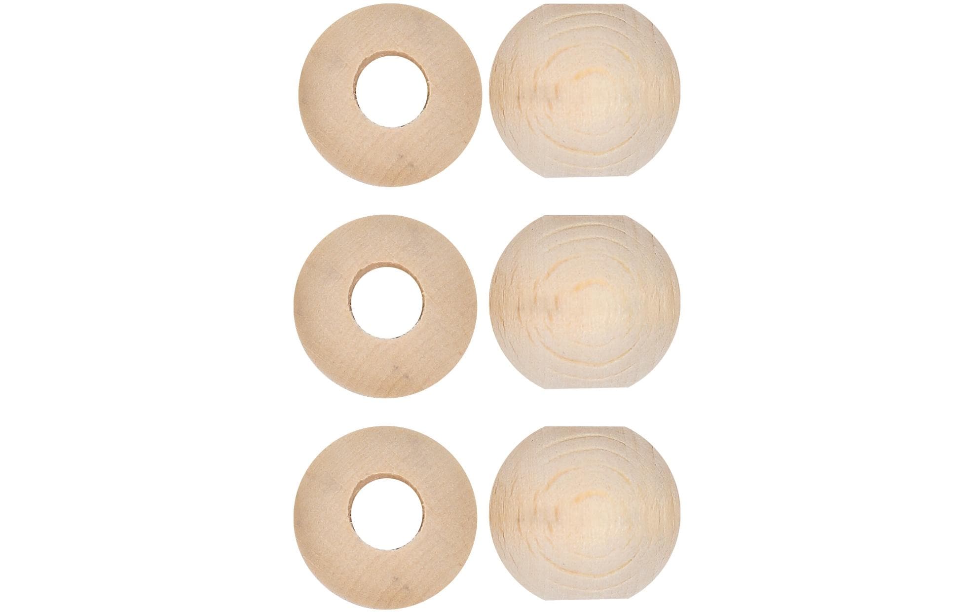 lalana Holzperlen Hölzerne Perlen 25 mm, 6 Stück