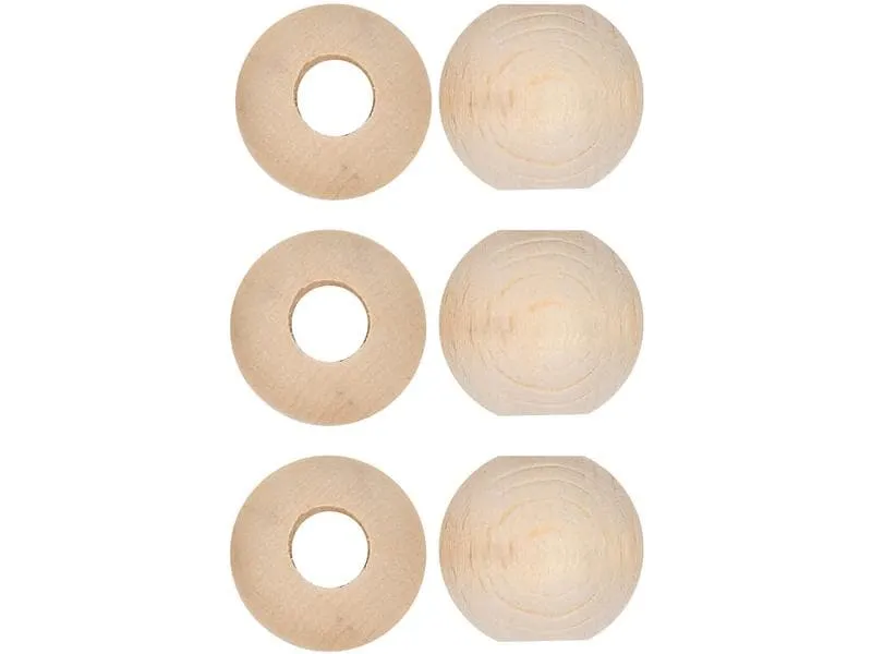 lalana Holzperlen Hölzerne Perlen 25 mm, 6 Stück lalana Holzperlen Hölzerne Perlen 25 mm, 6 Stück