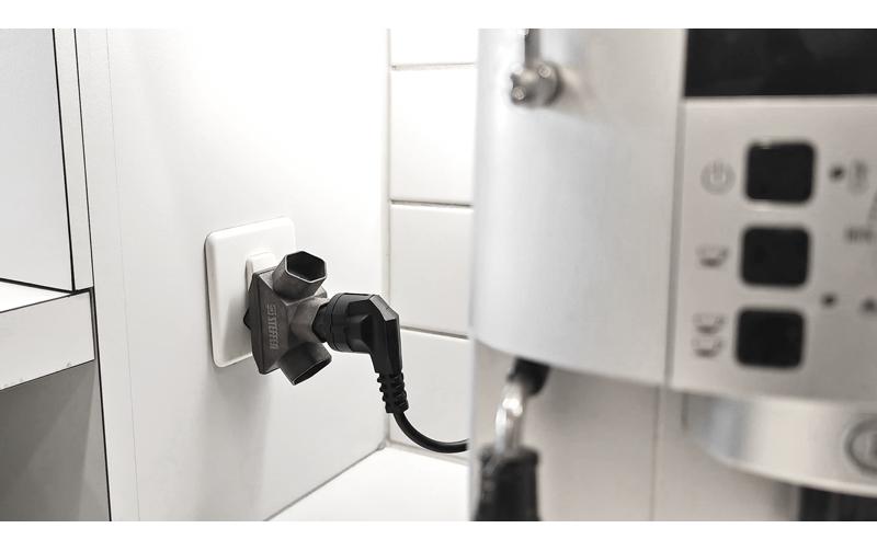 STEFFEN Abzweigstecker 3 x T13 aus Kaffeesatz, sterförmig – Braun