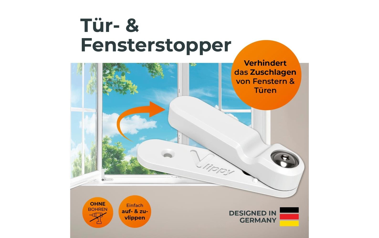 Vlippy Tür- & Fensterstopper 2er-Set Weiss Vlippy Tür- & Fensterstopper 2er-Set Weiss