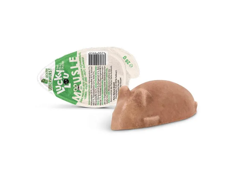 Lucky Lou Katzen-Nahrungsergänzung Mäusle Leberwurst, 28 g Lucky Lou Katzen-Nahrungsergänzung Mäusle Leberwurst, 28 g