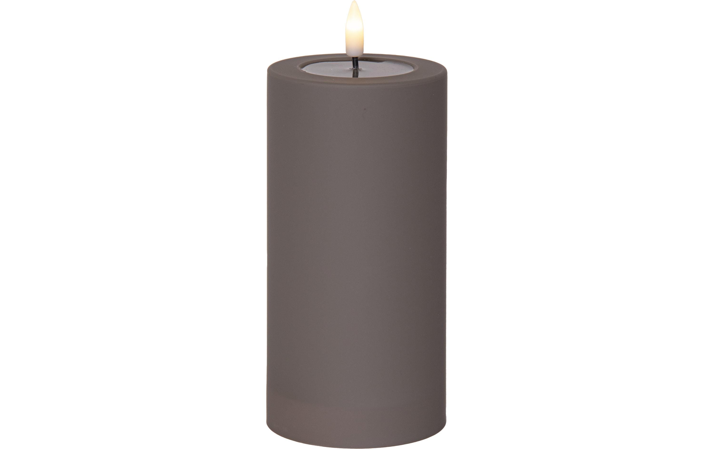 Star Trading LED Pillar Kerze Flamme Soft Indoor, 17.50 cm, Braun