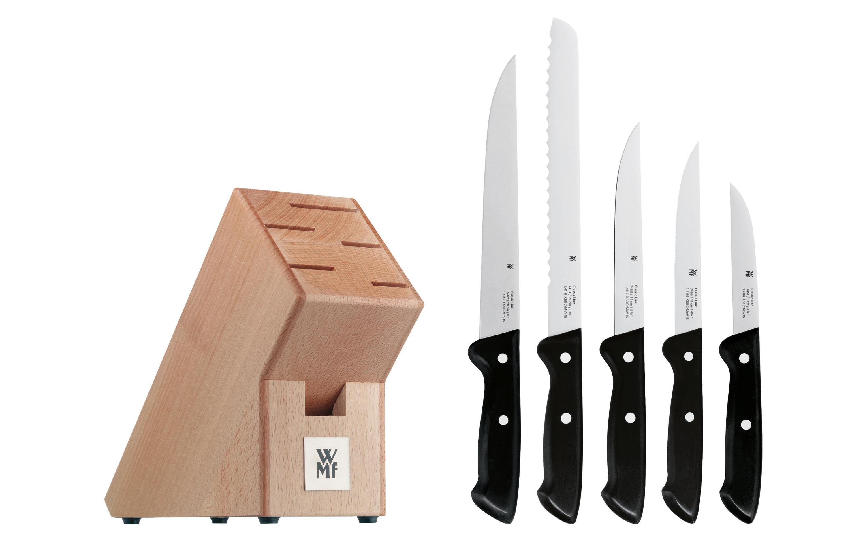 WMF Messerblock-Set mit Messer Buchenholz Braun