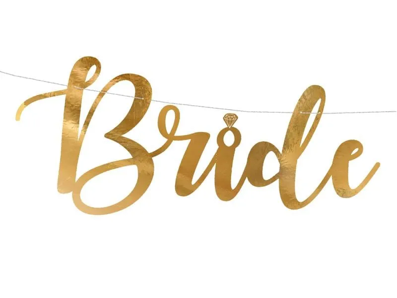 Partydeco Girlande Bride to be 80 x 19 cm, Gold Partydeco Girlande Bride to be 80 x 19 cm, Gold