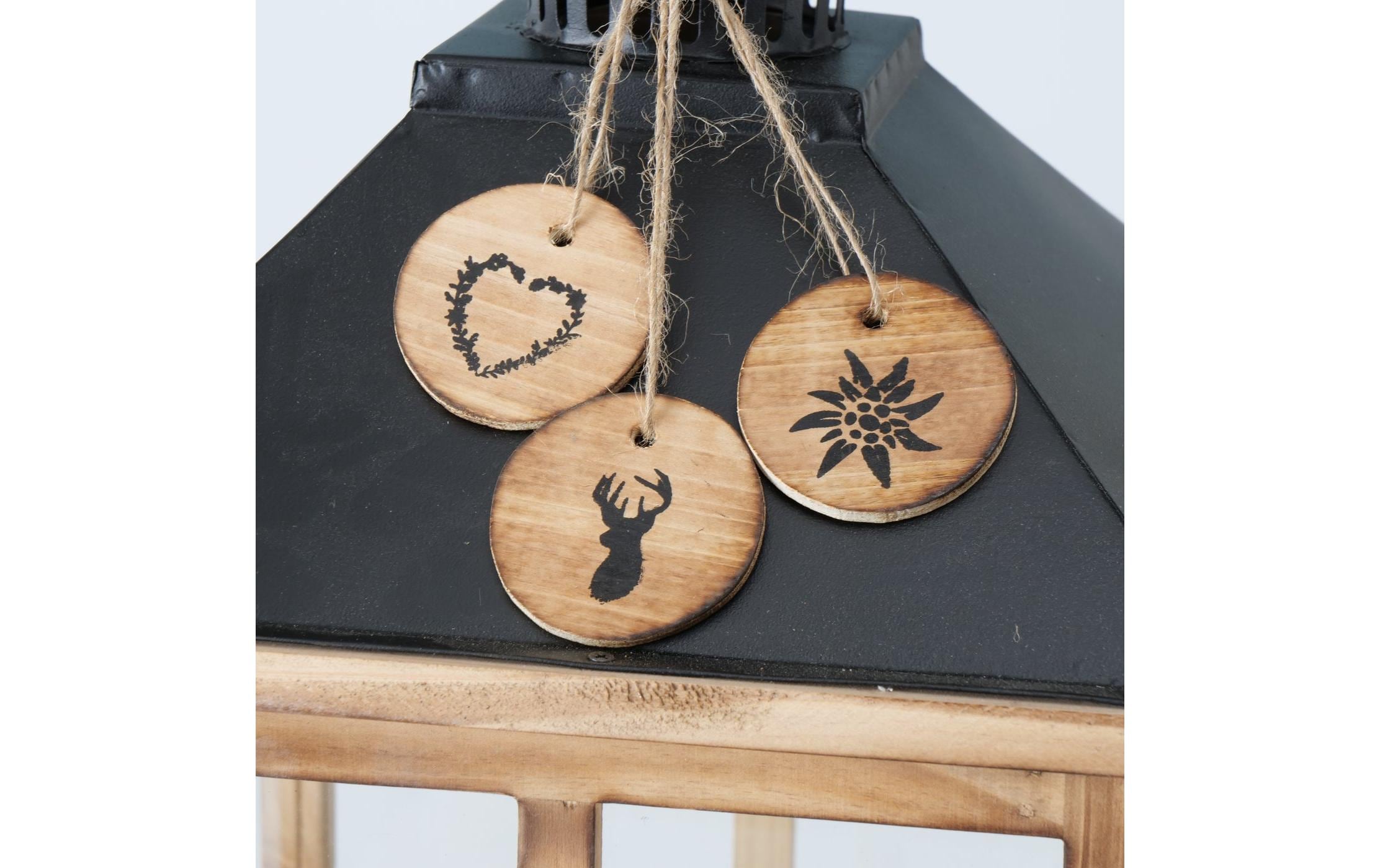 Boltze Laterne Tauern 3-teilig, Braun/Schwarz/Transparent