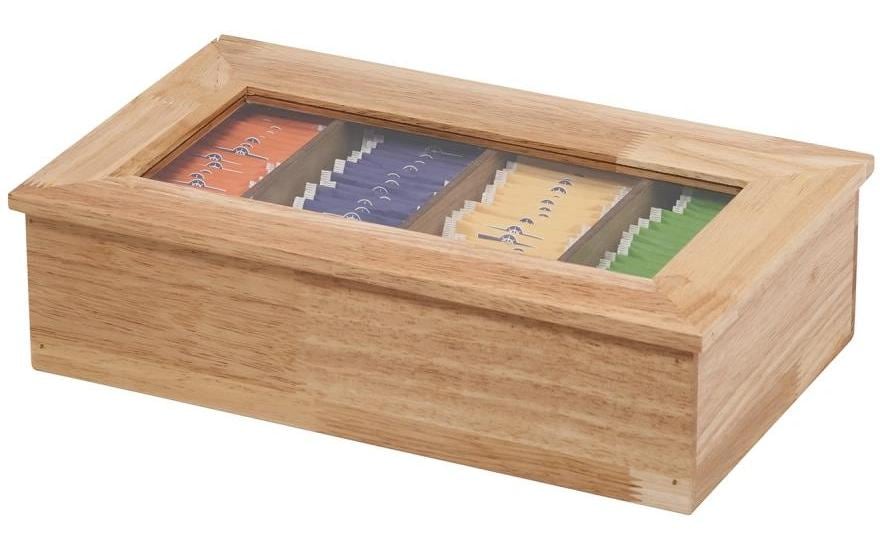 APS Teebox mit 4 Kammern, ohne Aufschrift Nature