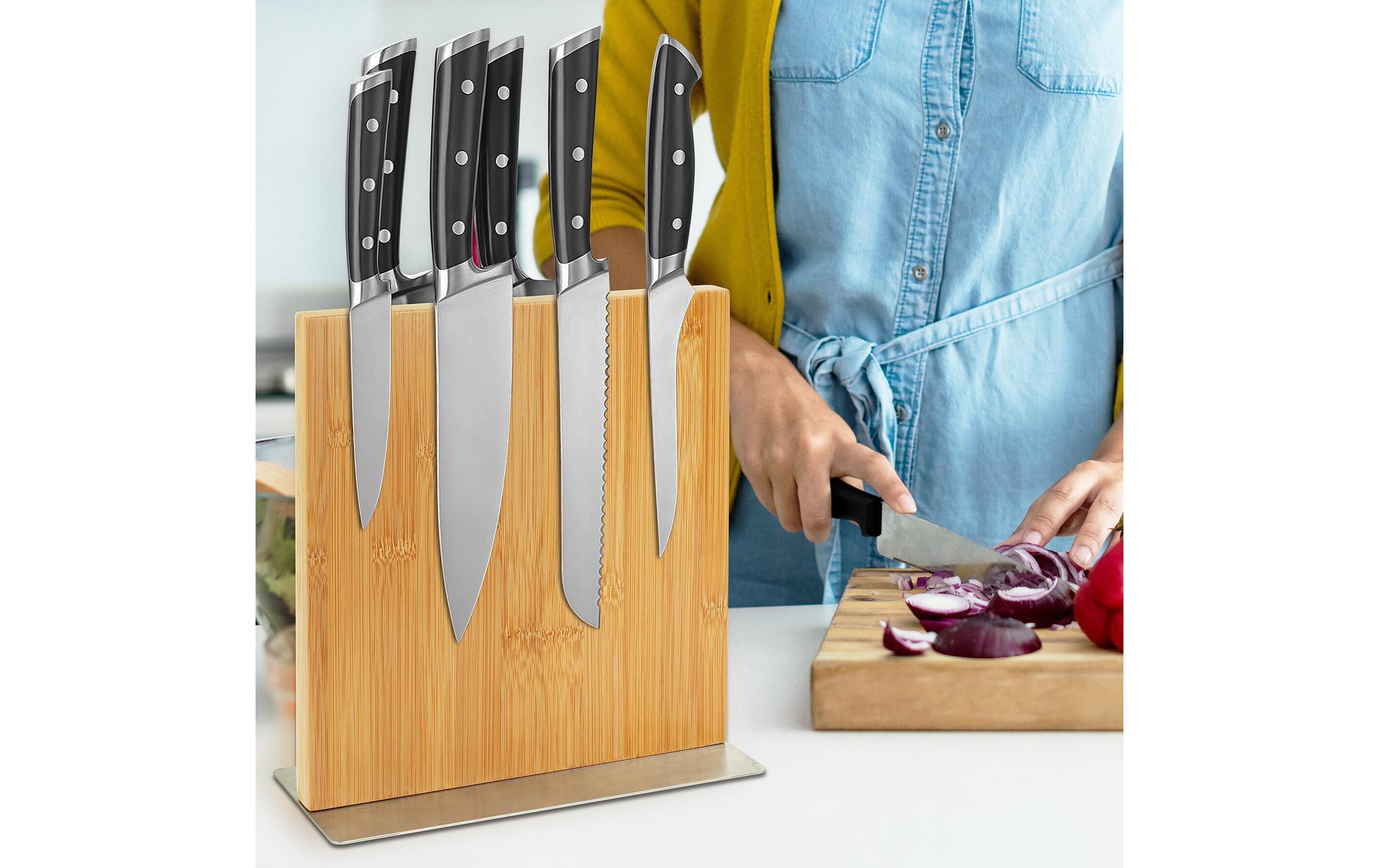 relaxdays Messerblock Hellbraun