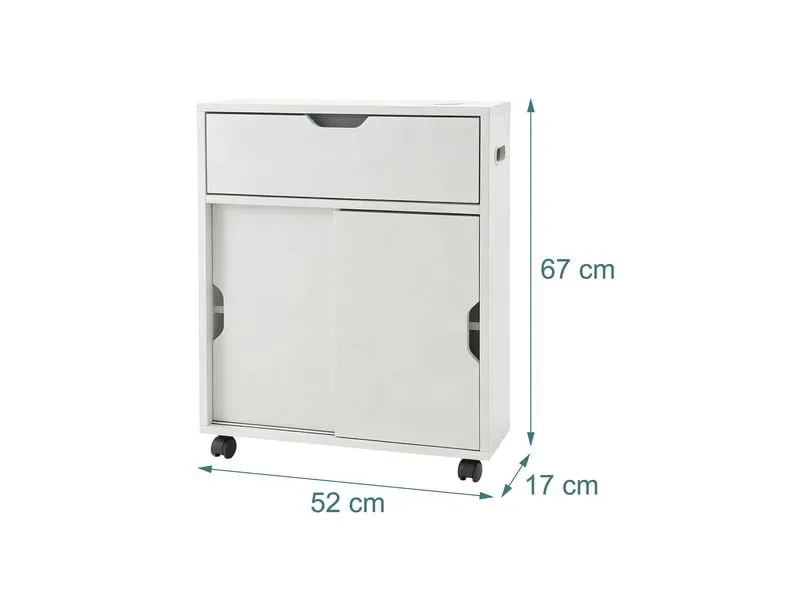 relaxdays Nischenwagen 17 x 67 cm, Weiss
