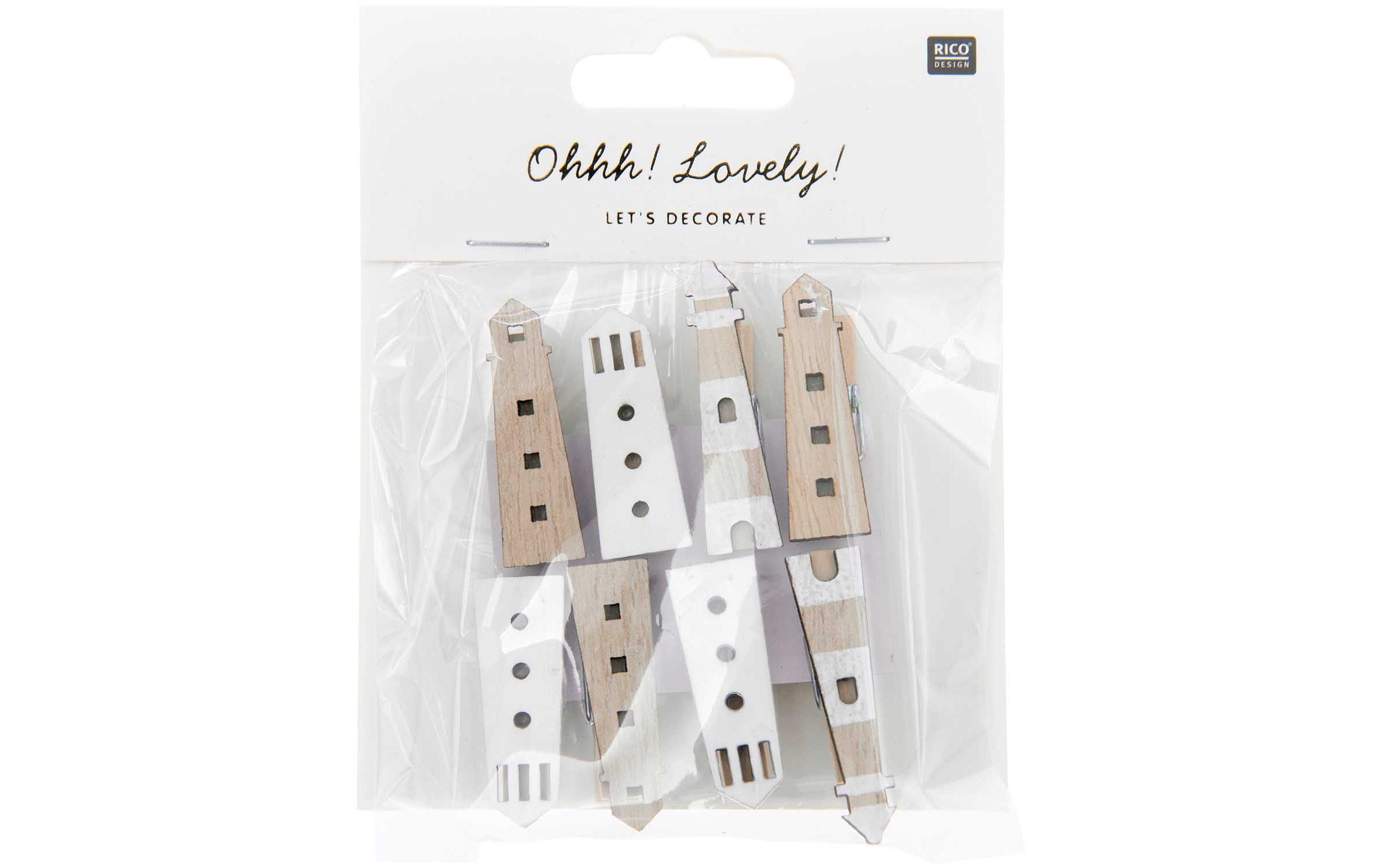 Rico Design Dekoklammer Leuchtturm natur 8 Stück Rico Design Dekoklammer Leuchtturm natur 8 Stück
