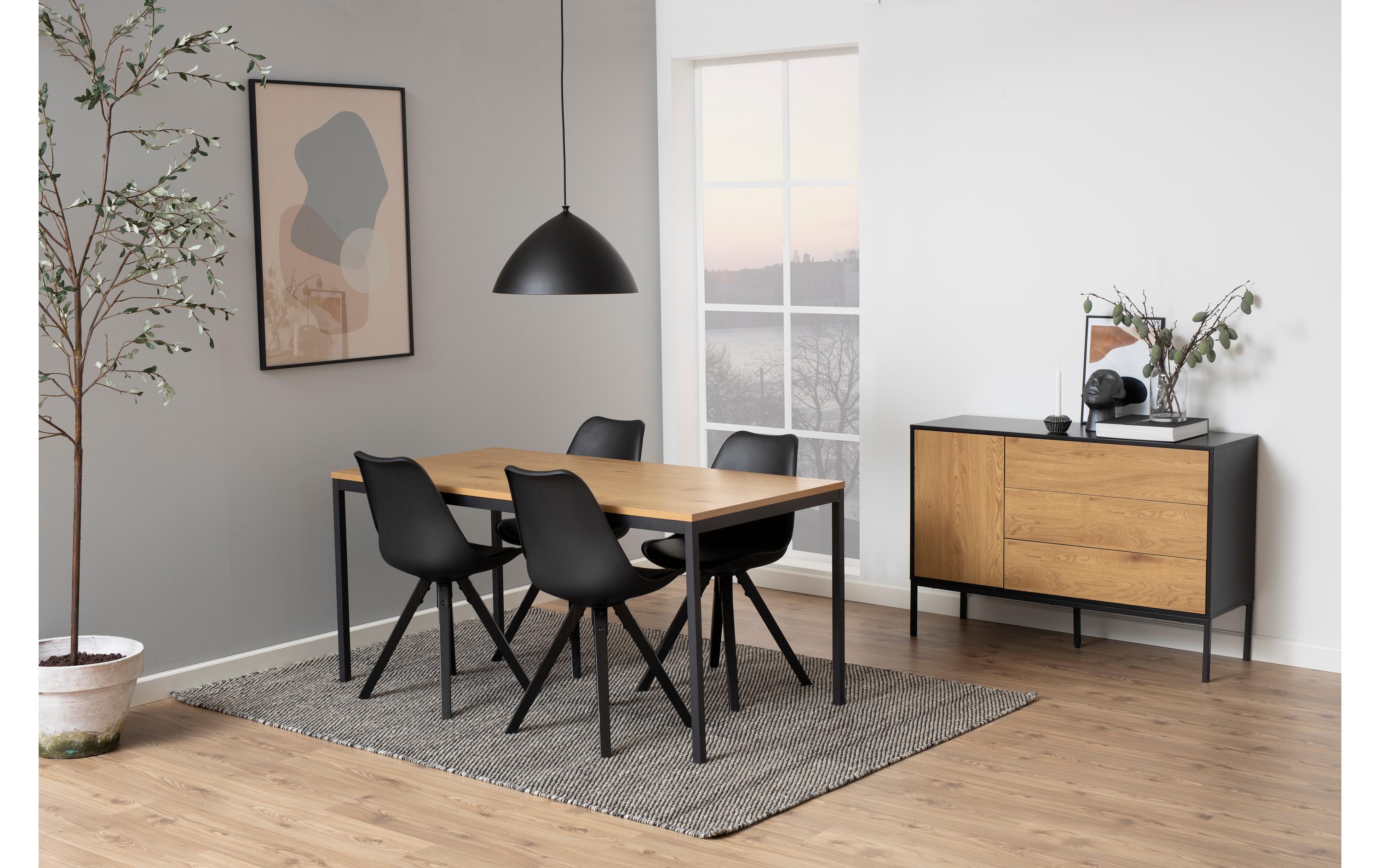 AC Design Sideboard Seaford 120 x 40 x 82 cm, Nature/Schwarz