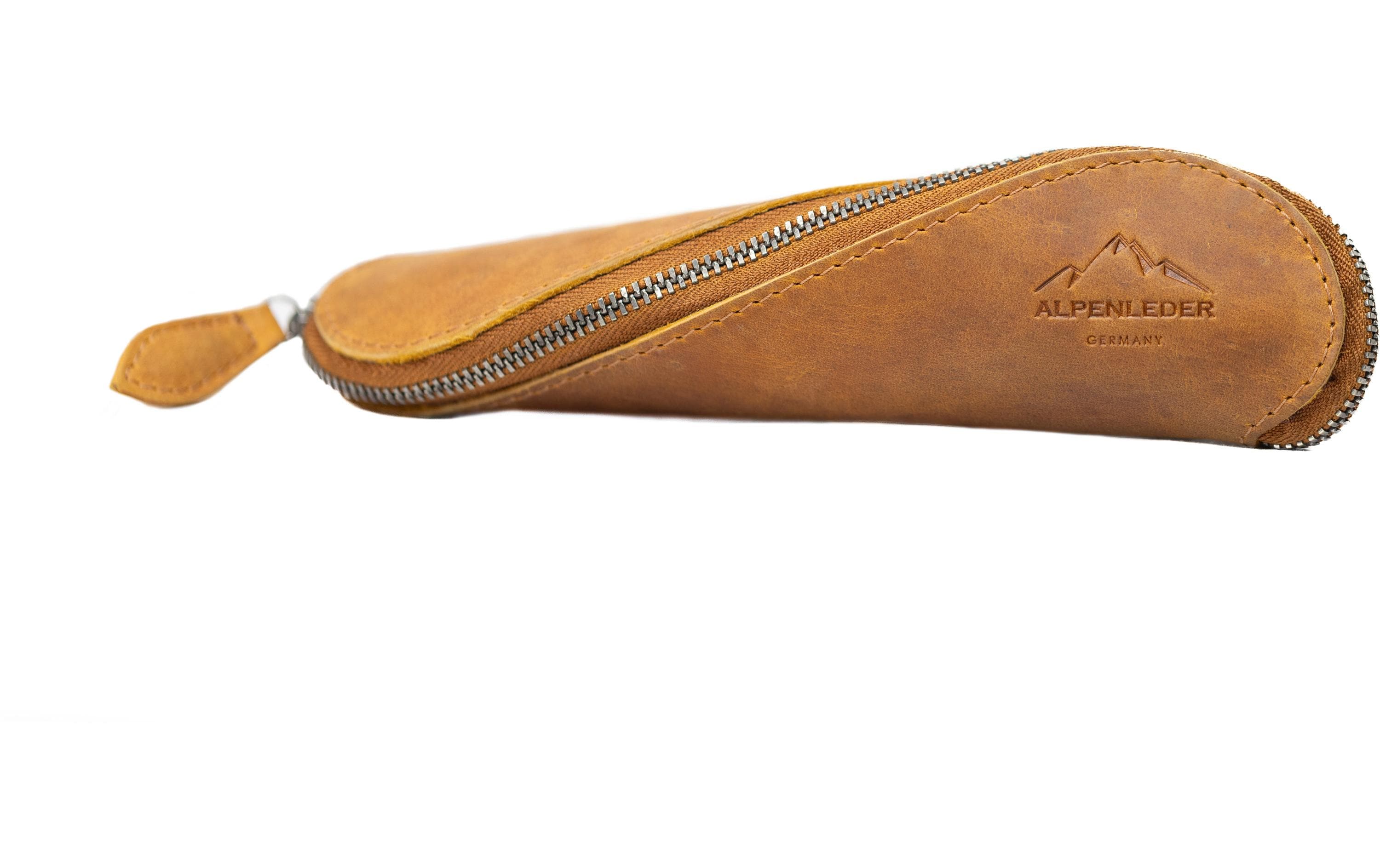 Alpenleder Stifteetui Drahdi, Leder, Cognac