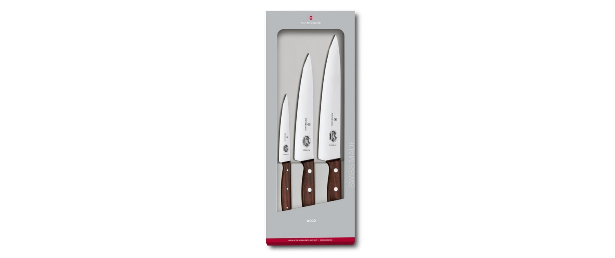 Victorinox Tranchier-Set Wood 3-teilig, Braun