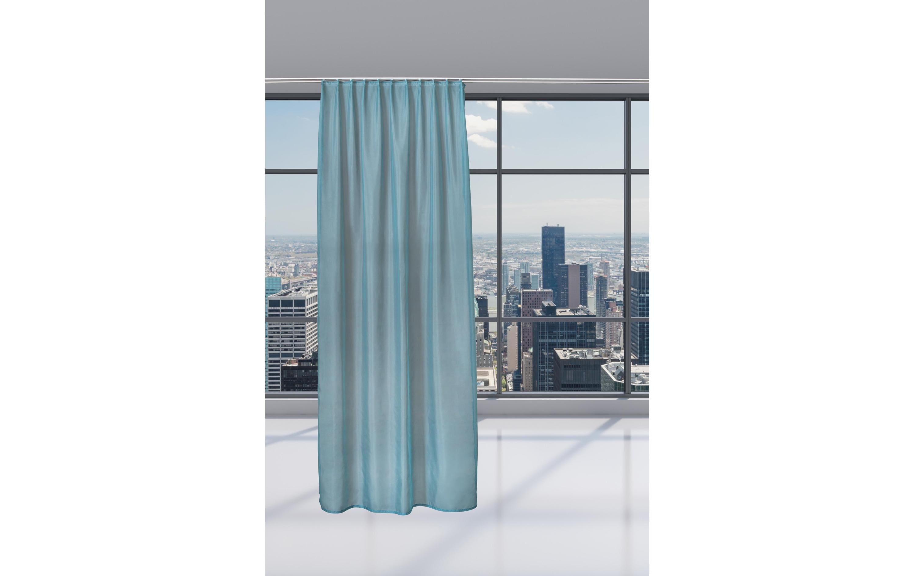 Casa Leon Tagvorhang mit Faltenband Voilette 140 cm x 245 cm, Petrol