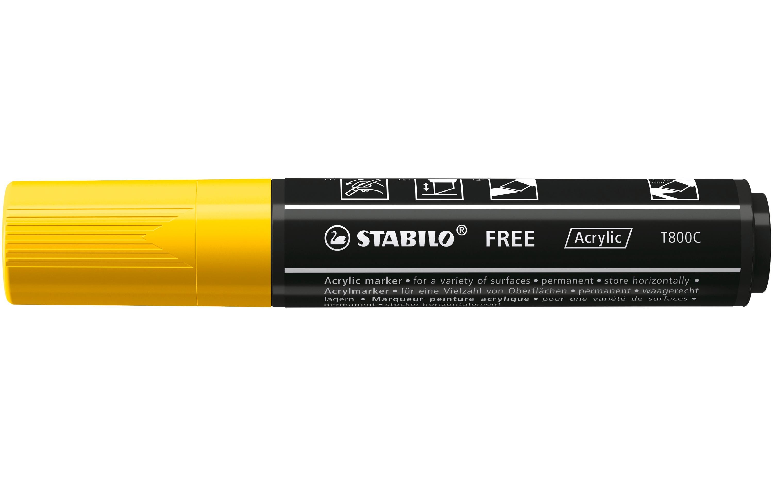 STABILO Acrylmarker Free Acrylic T800C Gelb