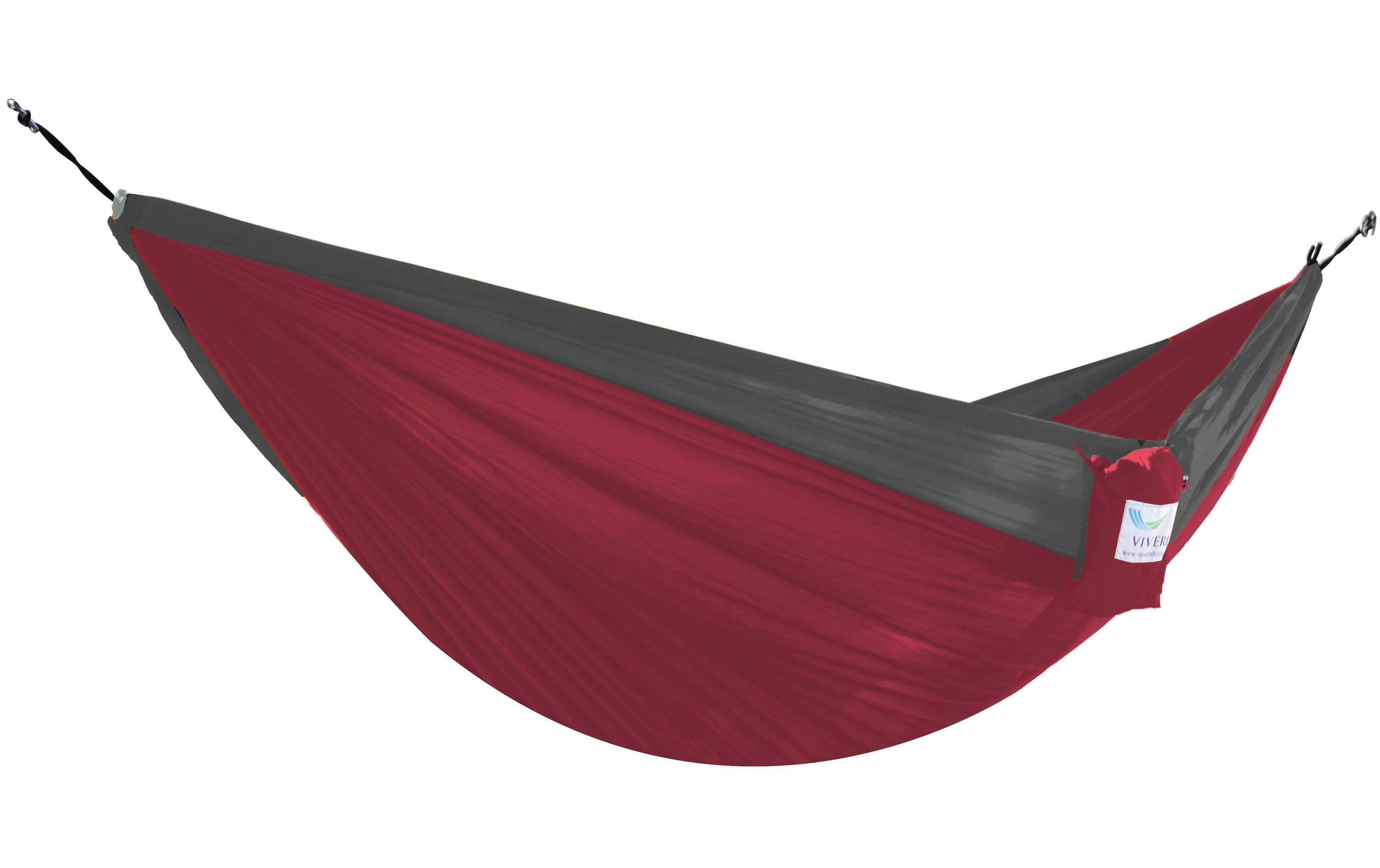 Vivere Doppelhängematte Parachute Hammock Rot/Grau