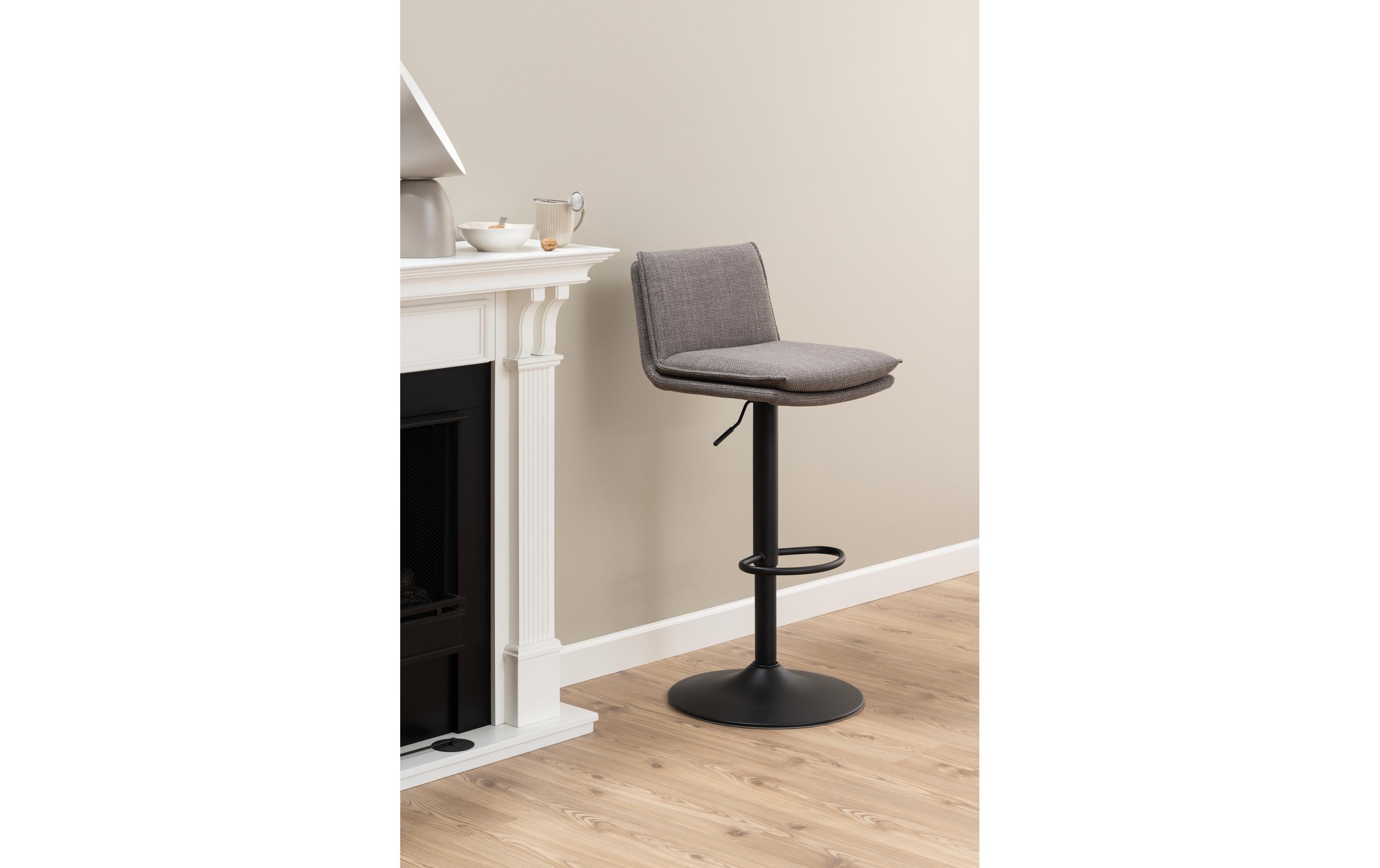 AC Design Barhocker Flynn, 2 Stück, 44 x 107 cm, Hellgrau/Braun