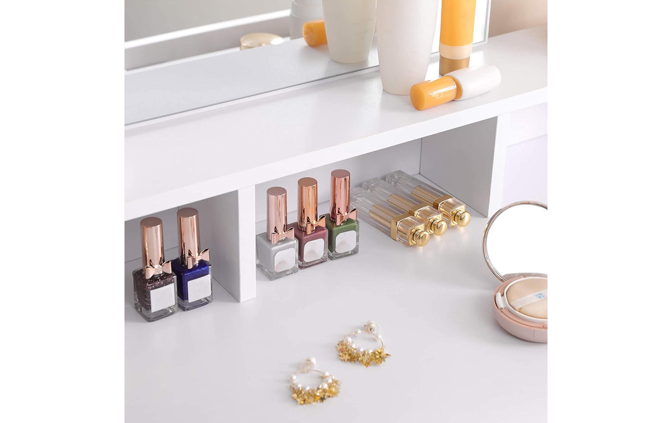 VASAGLE Schminktisch 80 x 40 x 140 cm, Weiss